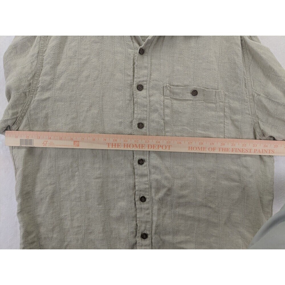 The Territory Ahead 100% Linen Textured Short Sleeve Wooden Buttons Men's XL - Picture 6 of 7